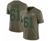 Men's New York Jets #61 Alex Lewis Limited Olive 2017 Salute to Service Football Jersey