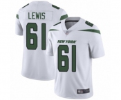 Men's New York Jets #61 Alex Lewis White Vapor Untouchable Limited Player Football Jersey