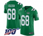 Men's New York Jets #68 Kelvin Beachum Limited Green Rush Vapor Untouchable 100th Season Football Jersey