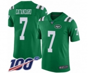 Men's New York Jets #7 Chandler Catanzaro Limited Green Rush Vapor Untouchable 100th Season Football Jersey
