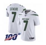 Men's New York Jets #7 Chandler Catanzaro White Vapor Untouchable Limited Player 100th Season Football Jersey