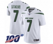 Men's New York Jets #7 Chandler Catanzaro White Vapor Untouchable Limited Player 100th Season Football Jersey
