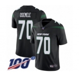 Men's New York Jets #70 Kelechi Osemele Black Alternate Vapor Untouchable Limited Player 100th Season Football Jersey