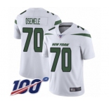 Men's New York Jets #70 Kelechi Osemele White Vapor Untouchable Limited Player 100th Season Football Jersey