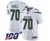 Men's New York Jets #70 Kelechi Osemele White Vapor Untouchable Limited Player 100th Season Football Jersey