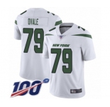 Men's New York Jets #79 Brent Qvale White Vapor Untouchable Limited Player 100th Season Football Jersey