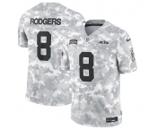 Men's New York Jets #8 Aaron Rodgers 2024 Arctic Camo Salute To Service Limited Stitched Football Jersey