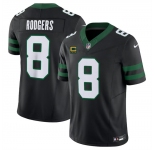Men's New York Jets #8 Aaron Rodgers Black 2024 F.U.S.E. With 4-Star C Patch Vapor Limited Stitched Jersey