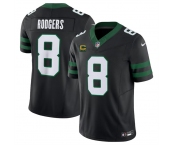 Men's New York Jets #8 Aaron Rodgers Black 2024 F.U.S.E. With 4-Star C Patch Vapor Limited Stitched Jersey