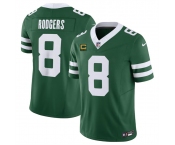 Men's New York Jets #8 Aaron Rodgers Green 2024 F.U.S.E. With 4-Star C Patch Vapor Limited Stitched Jersey