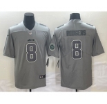 Men's New York Jets #8 Aaron Rodgers LOGO Grey Atmosphere Fashion 2022 Vapor Untouchable Stitched Limited Jersey