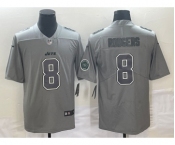 Men's New York Jets #8 Aaron Rodgers LOGO Grey Atmosphere Fashion 2022 Vapor Untouchable Stitched Limited Jersey