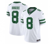 Men's New York Jets #8 Aaron Rodgers White 2023 F.U.S.E. Vapor Limited Throwback Stitched Football Jersey