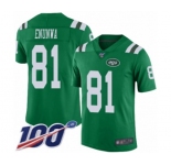 Men's New York Jets #81 Quincy Enunwa Limited Green Rush Vapor Untouchable 100th Season Football Jersey