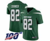 Men's New York Jets #82 Jamison Crowder Green Team Color Vapor Untouchable Limited Player 100th Season Football Jersey