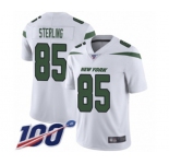 Men's New York Jets #85 Neal Sterling White Vapor Untouchable Limited Player 100th Season Football Jersey