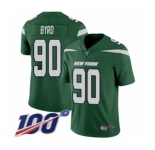 Men's New York Jets #90 Dennis Byrd Green Team Color Vapor Untouchable Limited Player 100th Season Football Jersey