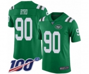 Men's New York Jets #90 Dennis Byrd Limited Green Rush Vapor Untouchable 100th Season Football Jersey