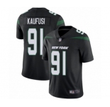 Men's New York Jets #91 Bronson Kaufusi Black Alternate Vapor Untouchable Limited Player Football Jersey