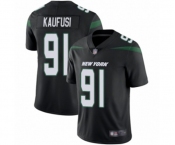 Men's New York Jets #91 Bronson Kaufusi Black Alternate Vapor Untouchable Limited Player Football Jersey