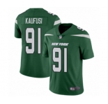 Men's New York Jets #91 Bronson Kaufusi Green Team Color Vapor Untouchable Limited Player Football Jersey