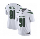 Men's New York Jets #91 Bronson Kaufusi White Vapor Untouchable Limited Player Football Jersey
