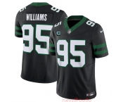 Men's New York Jets #95 Quinnen Williams Black 2024 F.U.S.E. With 2-Star C Patch Vapor Limited Stitched Jersey