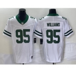 Men's New York Jets #95 Quinnen Williams White 2023 FUSE Vapor Limited Throwback Stitched Jersey