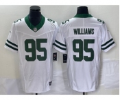 Men's New York Jets #95 Quinnen Williams White 2023 FUSE Vapor Limited Throwback Stitched Jersey