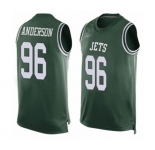 Men's New York Jets #96 Henry Anderson Limited Green Player Name & Number Tank Top Football Jersey