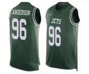 Men's New York Jets #96 Henry Anderson Limited Green Player Name & Number Tank Top Football Jersey