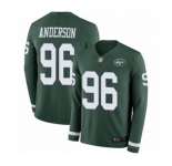 Men's New York Jets #96 Henry Anderson Limited Green Therma Long Sleeve Football Jersey