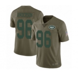 Men's New York Jets #96 Henry Anderson Limited Olive 2017 Salute to Service Football Jersey