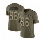 Men's New York Jets #96 Henry Anderson Limited Olive Camo 2017 Salute to Service Football Jersey