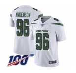 Men's New York Jets #96 Henry Anderson White Vapor Untouchable Limited Player 100th Season Football Jersey