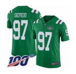 Men's New York Jets #97 Nathan Shepherd Limited Green Rush Vapor Untouchable 100th Season Football Jersey