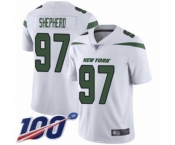 Men's New York Jets #97 Nathan Shepherd White Vapor Untouchable Limited Player 100th Season Football Jersey