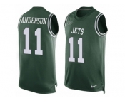 Men's Nike New York Jets #11 Robby Anderson Limited Green Player Name & Number Tank Top NFL Jersey