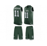 Men's Nike New York Jets #11 Robby Anderson Limited Green Tank Top Suit NFL Jersey