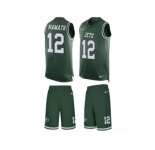 Men's Nike New York Jets #12 Joe Namath Limited Green Tank Top Suit NFL Jersey
