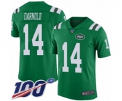 Men's Nike New York Jets #14 Sam Darnold Limited Green Rush Vapor Untouchable 100th Season NFL Jersey