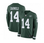 Men's Nike New York Jets #14 Sam Darnold Limited Green Therma Long Sleeve NFL Jersey