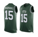 Men's Nike New York Jets #15 Brandon Marshall Limited Green Player Name & Number Tank Top NFL Jersey