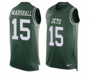 Men's Nike New York Jets #15 Brandon Marshall Limited Green Player Name & Number Tank Top NFL Jersey