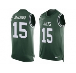 Men's Nike New York Jets #15 Josh McCown Limited Green Player Name & Number Tank Top NFL Jersey