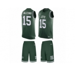 Men's Nike New York Jets #15 Josh McCown Limited Green Tank Top Suit NFL Jersey