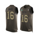 Men's Nike New York Jets #16 Myles White Limited Green Salute to Service Tank Top NFL Jersey