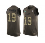 Men's Nike New York Jets #19 Keyshawn Johnson Limited Green Salute to Service Tank Top NFL Jersey
