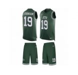 Men's Nike New York Jets #19 Keyshawn Johnson Limited Green Tank Top Suit NFL Jersey