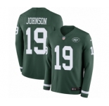 Men's Nike New York Jets #19 Keyshawn Johnson Limited Green Therma Long Sleeve NFL Jersey